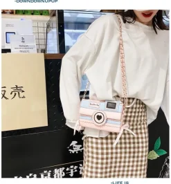 Pink Camera Shoulder Bag