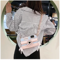 Pink Camera Shoulder Bag
