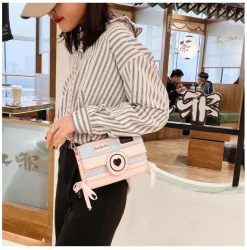 Pink Camera Shoulder Bag
