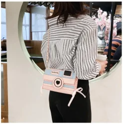 Pink Camera Shoulder Bag
