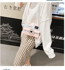 Pink Camera Shoulder Bag