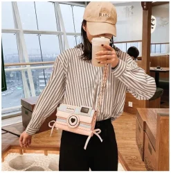 Pink Camera Shoulder Bag
