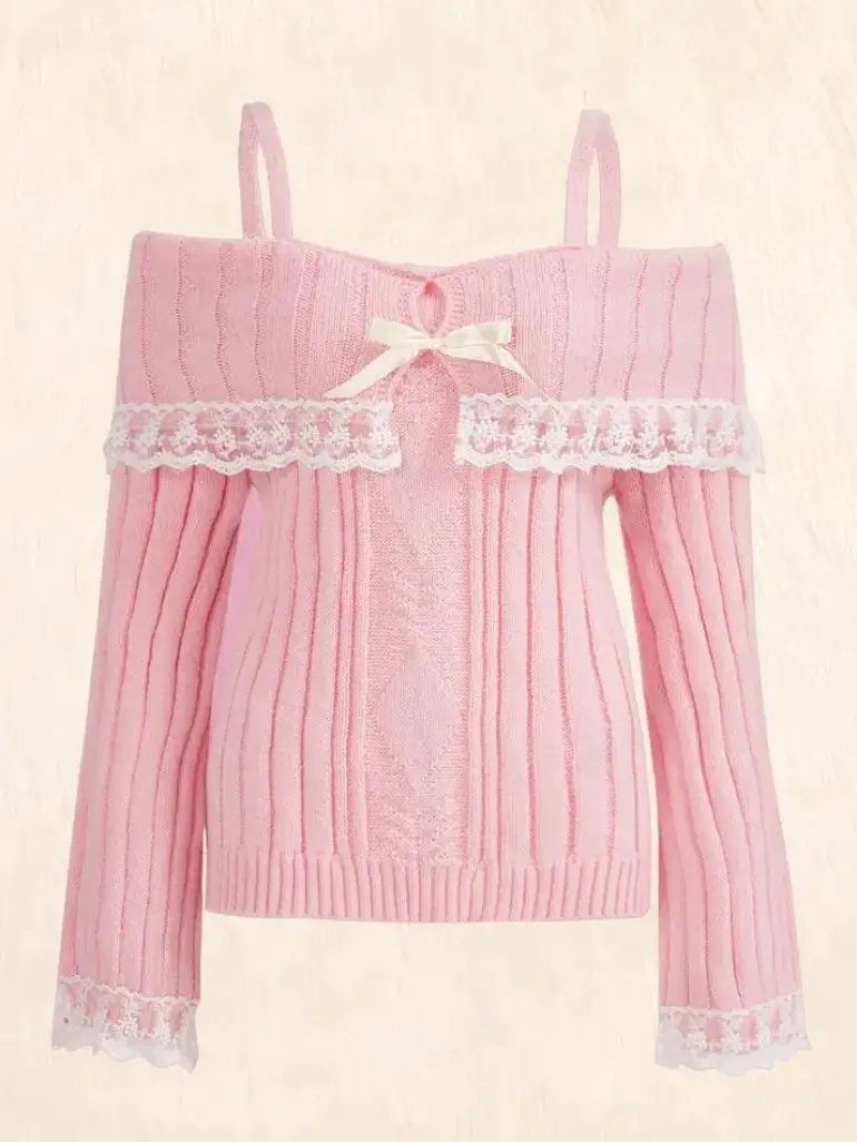 Pink Knit Princess Sweater