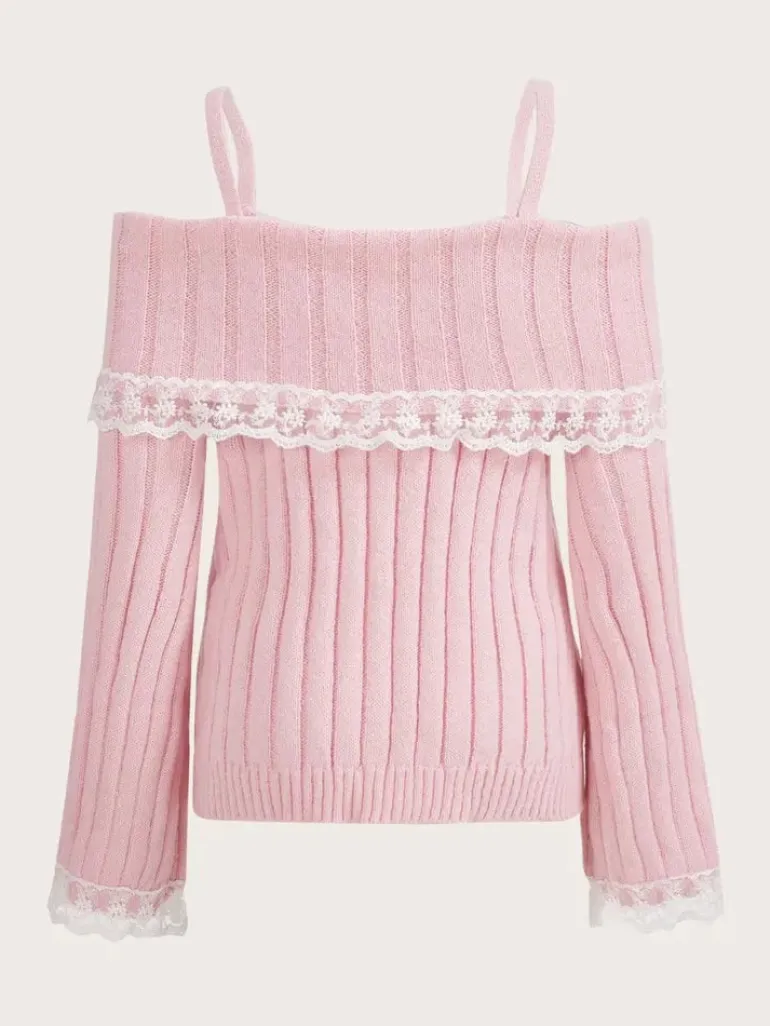 Pink Knit Princess Sweater