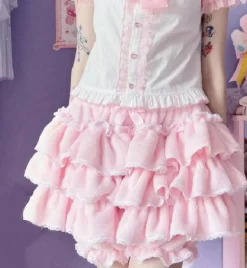 Pink Layered Cake Bloomer Shorts