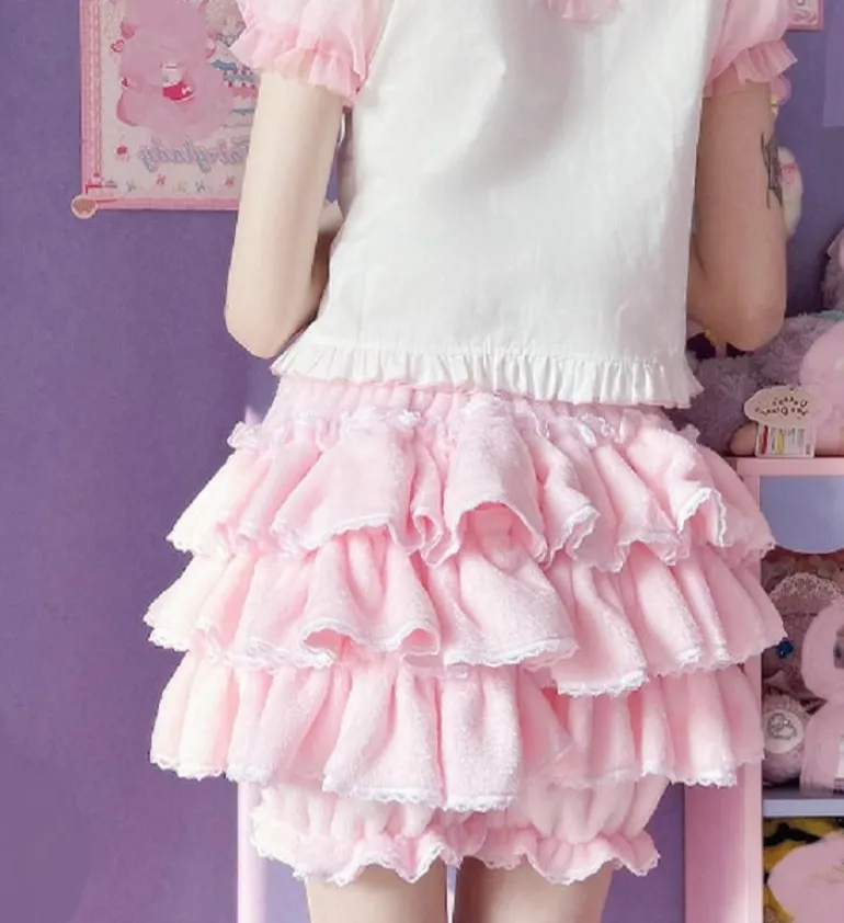 Pink Layered Cake Bloomer Shorts