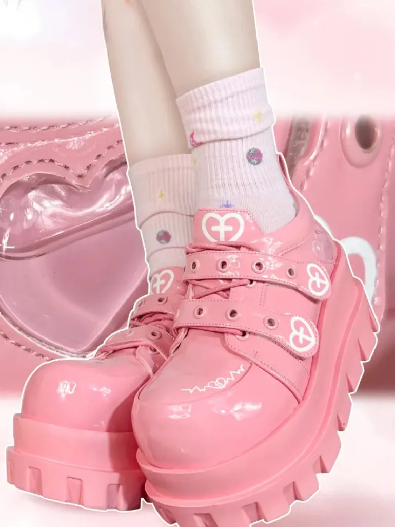 Pink Menhera Platform Shoes