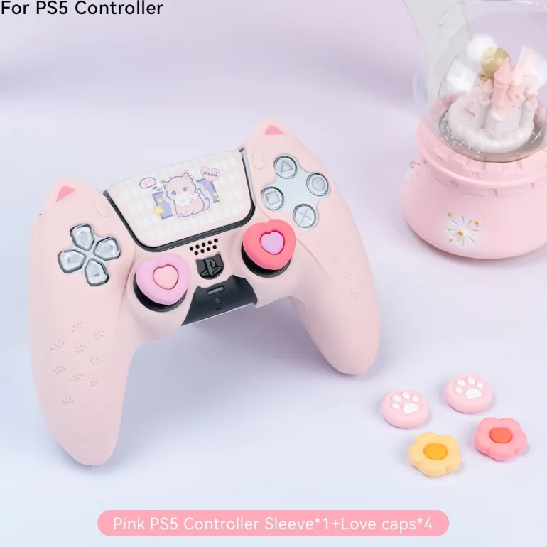 Pink Neko PS5 & Switch Controller Covers
