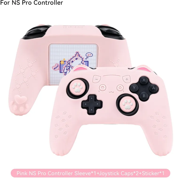 Pink Neko PS5 & Switch Controller Covers