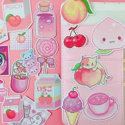 Pink Pixelated Laser Cut Sticker Pack