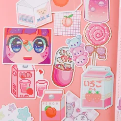 Pink Pixelated Laser Cut Sticker Pack