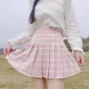 Pink Plaid School Girl Skirt