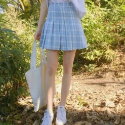 Pink Plaid School Girl Skirt