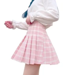 Pink Plaid School Girl Skirt