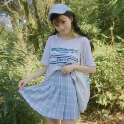 Pink Plaid School Girl Skirt