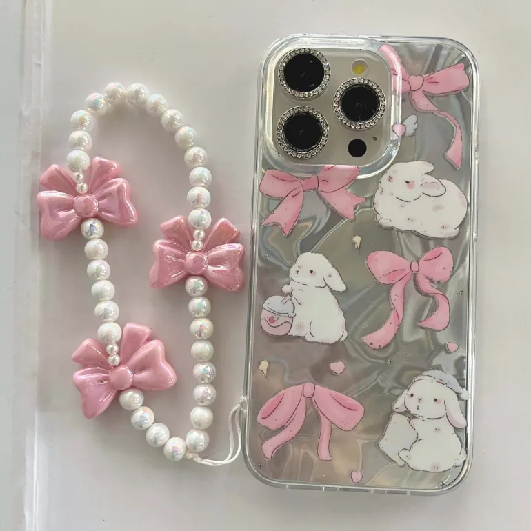Pink Ribbon Bunny iPhone Case
