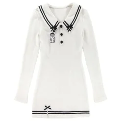 Pink Sailor Bear Sweater Dress