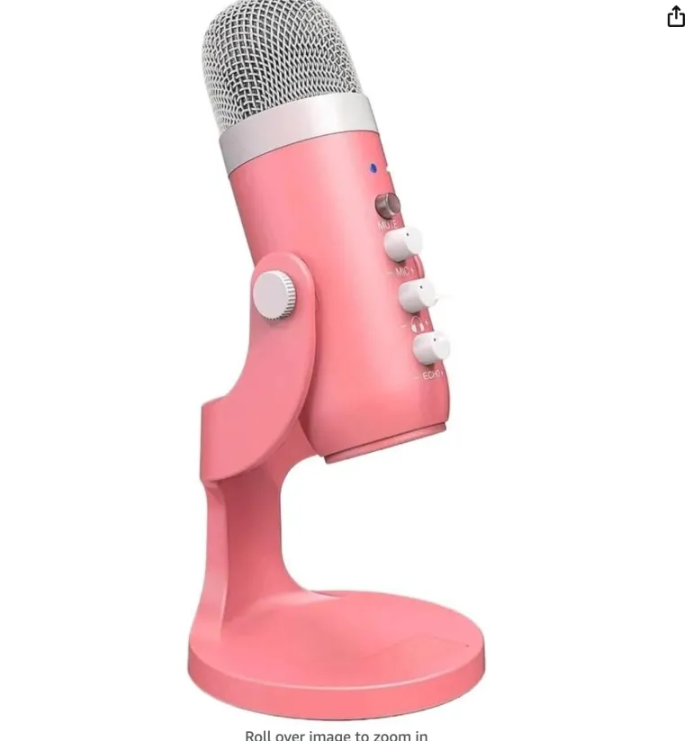 Pink USB Condenser Studio Microphone
