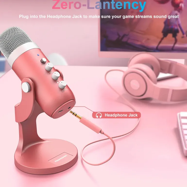 Pink USB Condenser Studio Microphone