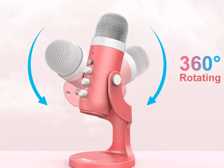 Pink USB Condenser Studio Microphone