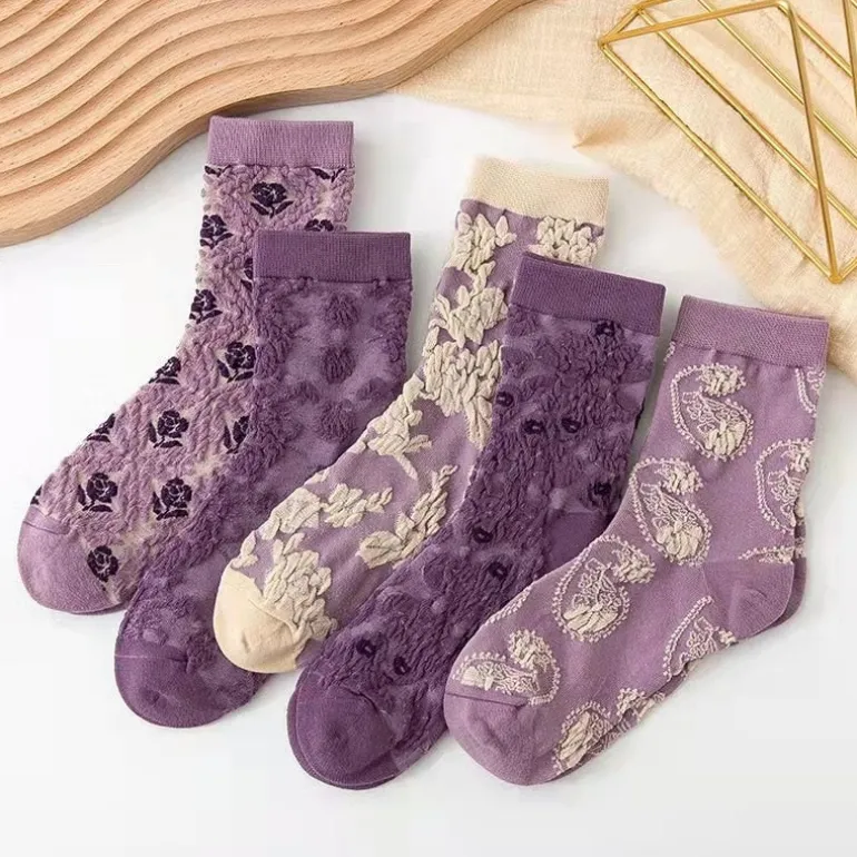 Pink Vintage Floral Sock Set