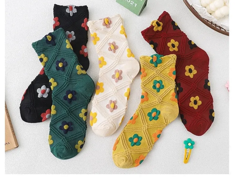 Pink Vintage Floral Sock Set