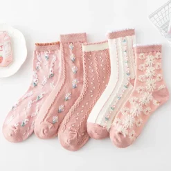 Pink Vintage Floral Sock Set