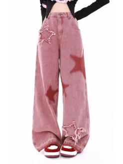 Pink Y2K Star Girl Jeans
