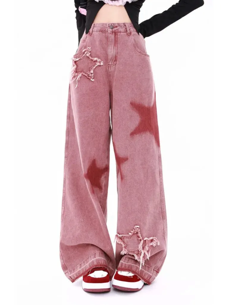 Pink Y2K Star Girl Jeans
