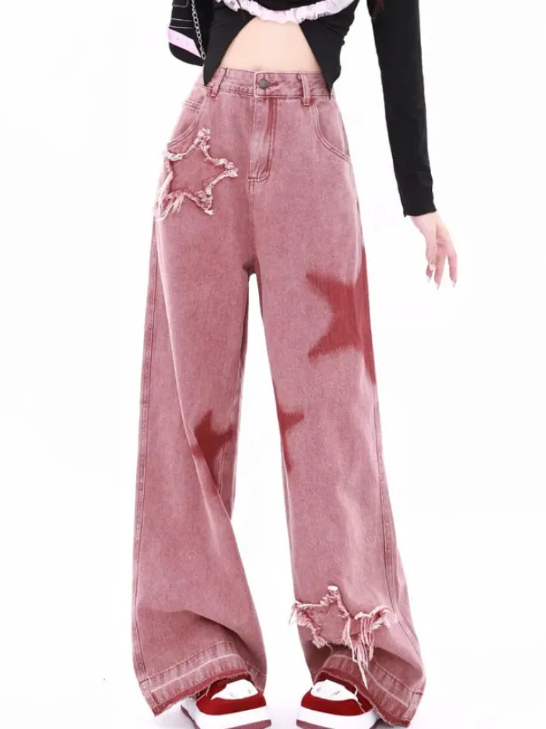 Pink Y2K Star Girl Jeans