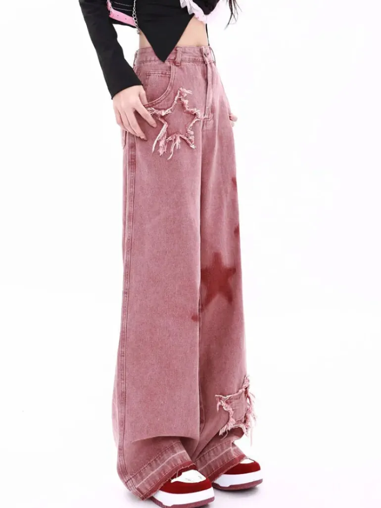 Pink Y2K Star Girl Jeans