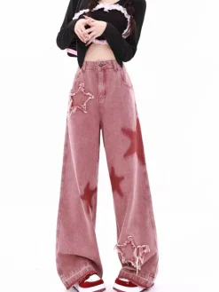 Pink Y2K Star Girl Jeans