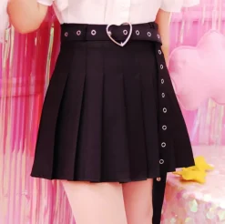 Pleated Belted Skirt
