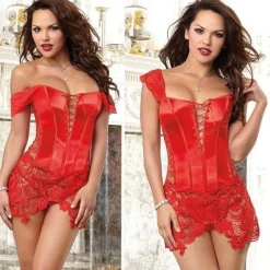Pleather & Lace Corset Dress (Up to 6XL)