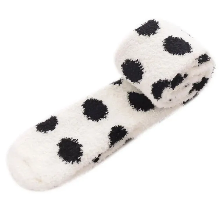 Polkadot Fuzzy Thigh Highs