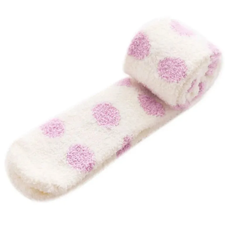 Polkadot Fuzzy Thigh Highs