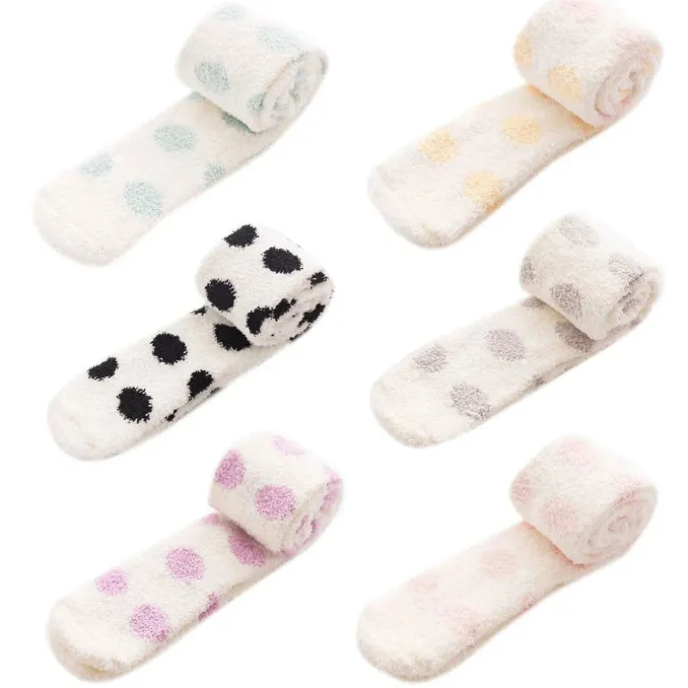 Polkadot Fuzzy Thigh Highs