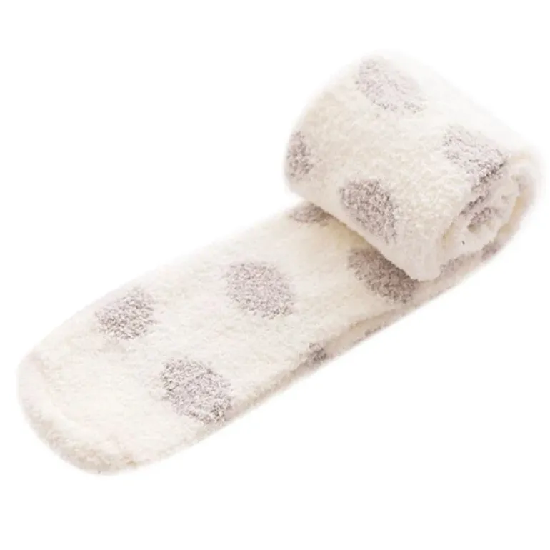 Polkadot Fuzzy Thigh Highs