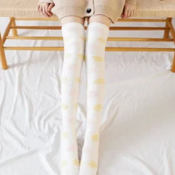 Polkadot Fuzzy Thigh Highs