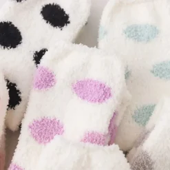 Polkadot Fuzzy Thigh Highs