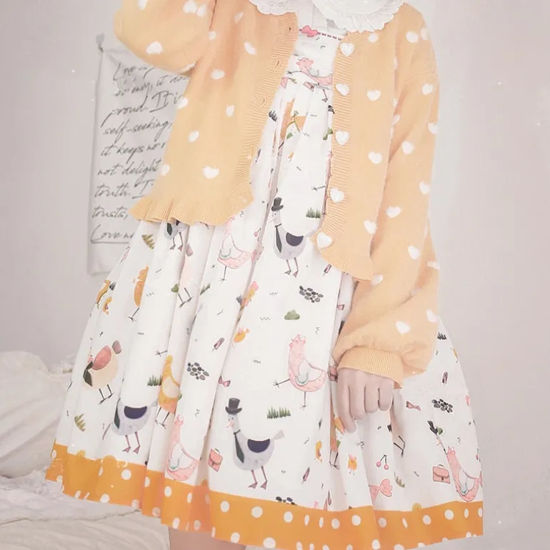 Polkadot Heart Knit Cardigan