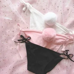 Poofy Bunny Tail Thongs