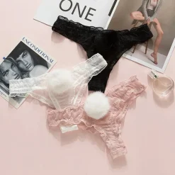 Poofy Bunny Tail Thongs