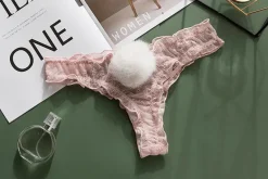 Poofy Bunny Tail Thongs