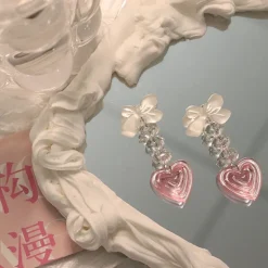 Pretty In Pink Heart Earrings