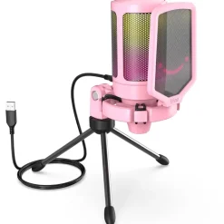 Professional Pink Streaming Microphone