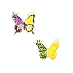 Pronoun Butterfly Enamel Pins