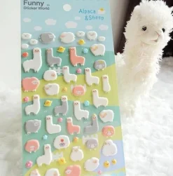 Puffy Alpaca Stickers