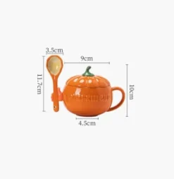 Pumpkin Ceramic Mug With Lid