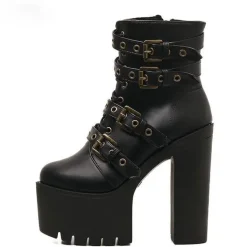 Punk Rock Buckle Boots
